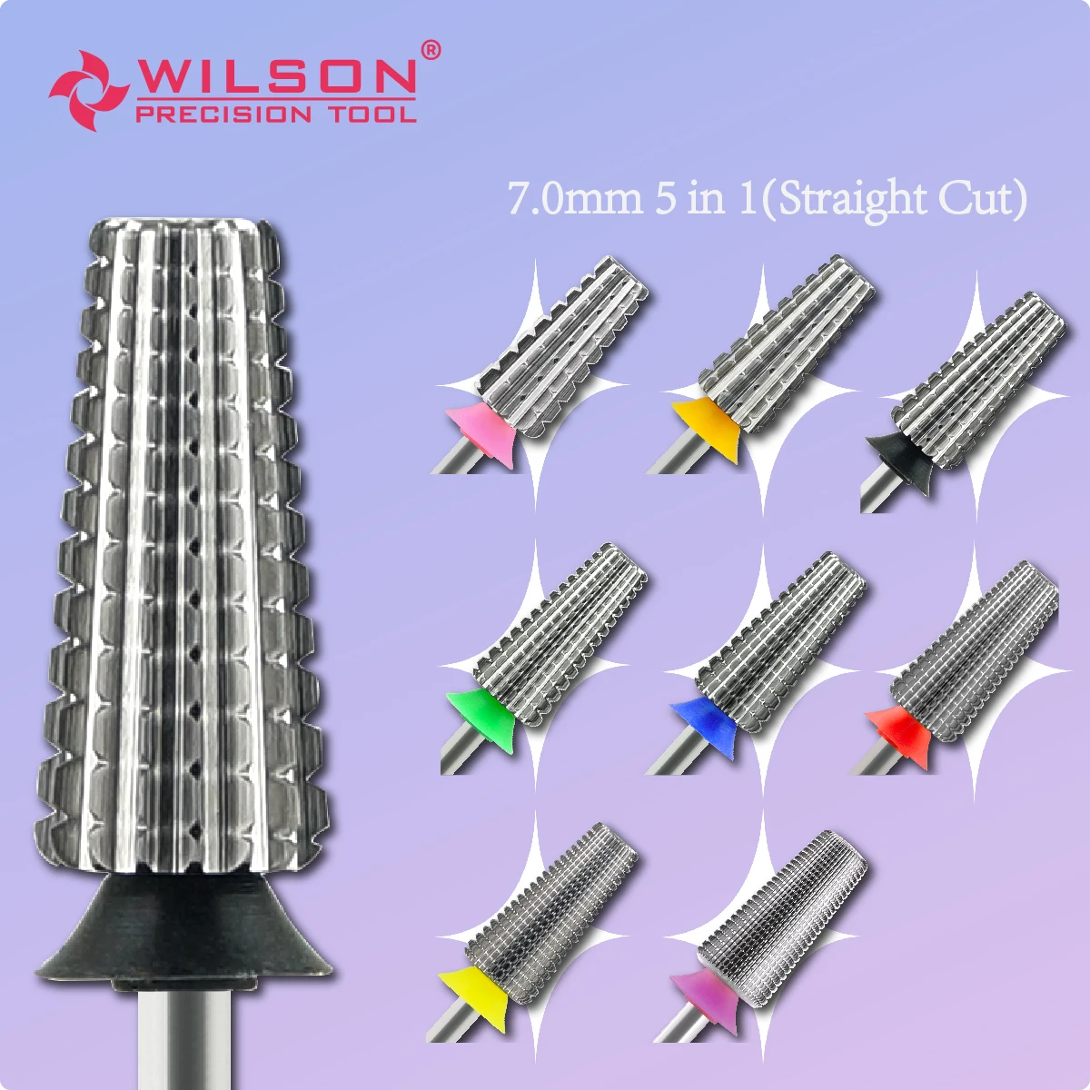 WILSON 5 in 1 Straight 2 Way Nail Bur user-friendly Nail Drill Bit Popular Polishing Carbide Nail Bit