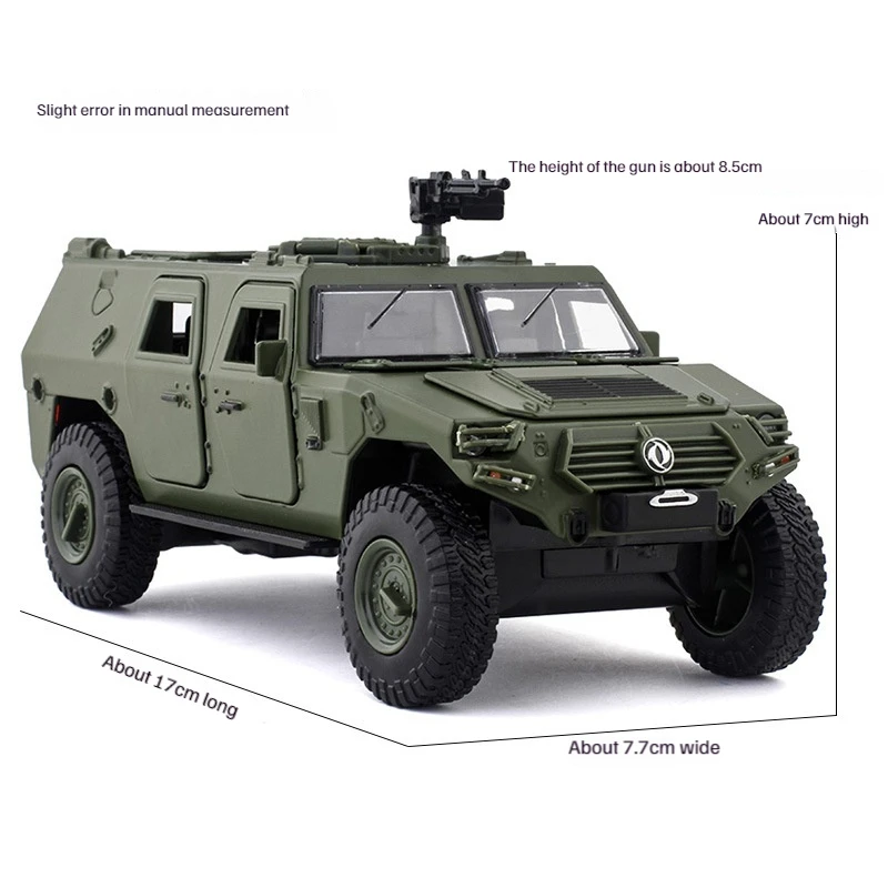 1:28 Warrior Military Vehicle And Multi-Door Openable Acousto-Optic Pull-Back Car Model Toy Play Vehicles Children Toy Gift