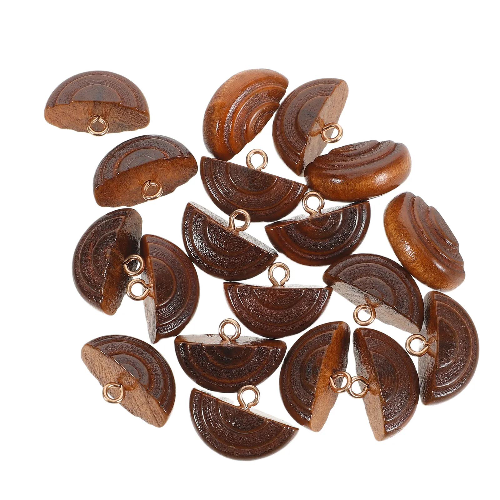 

20Pcs Vintage Coat Buttons Retro Half-Round Wooden Sewing Buttons for Cardigans Blazers Overcoats DIY Craft Supplies Decorative