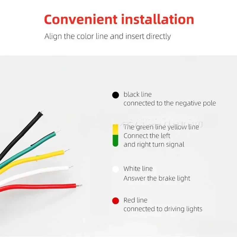 Multifunctional Modification Universal LED Warning Light Fish Bone  Tail Lights High Brightness Flowing Water Brake Turn Signal