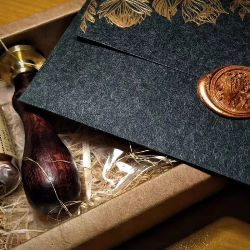 10pcs/special Paper Card Hot Stamping Invitation Letter Envelope, Pearl Paper Packaging Thick Envelope