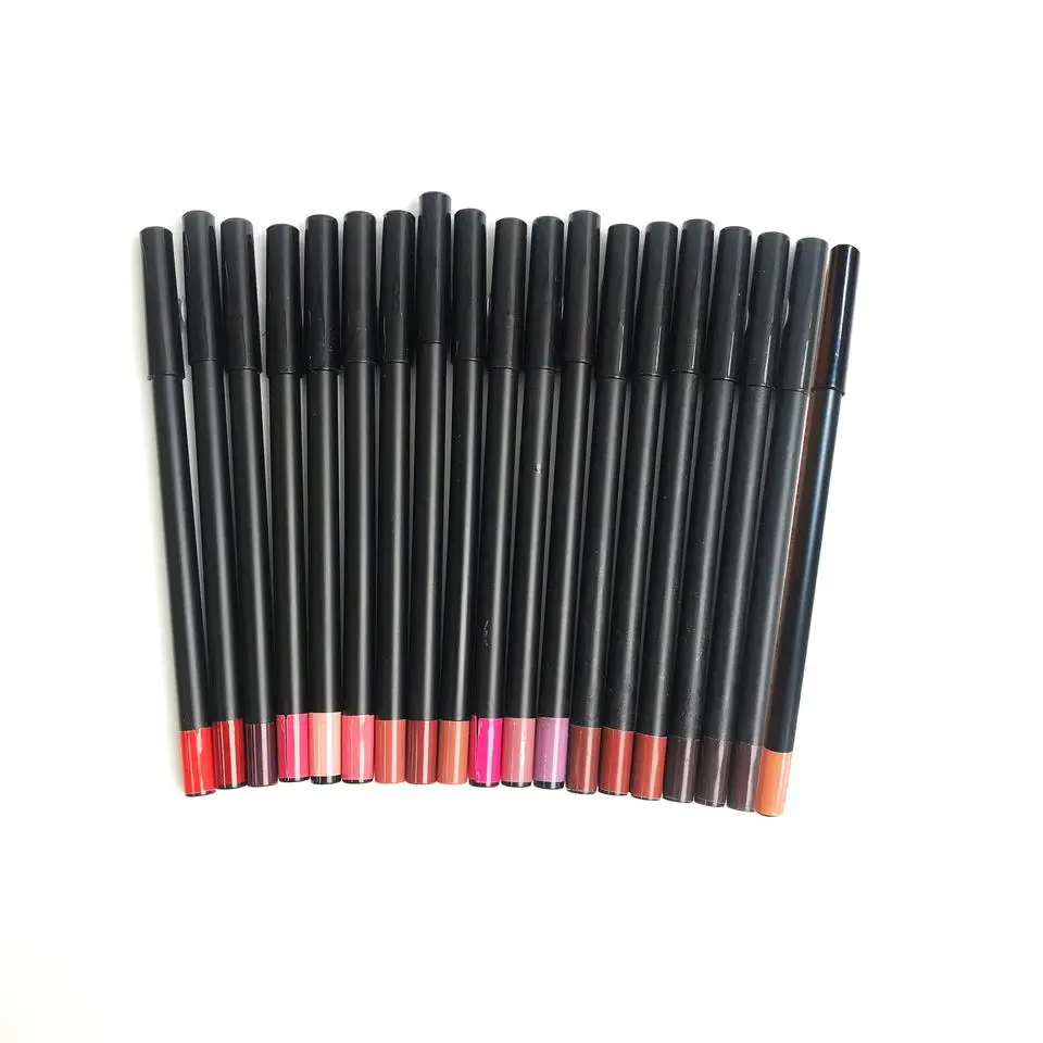 20Pcs Lip Liner Potlood Private Label Cosmetica Naakt Bruin Lip Liners Waterdichte Romige Lipliner Groothandel Bulk Voor Business