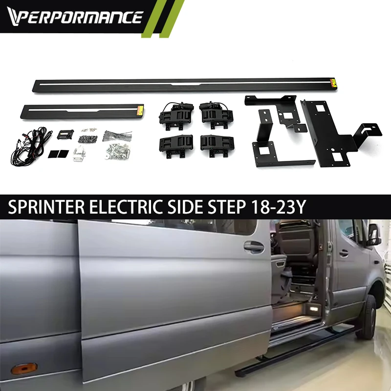 

Aluminum Alloy Off Road Power Side Steps Textured Pedal 4x4 Auto Parts Electric Running Board For Mercedes Sprinter 2018-2023