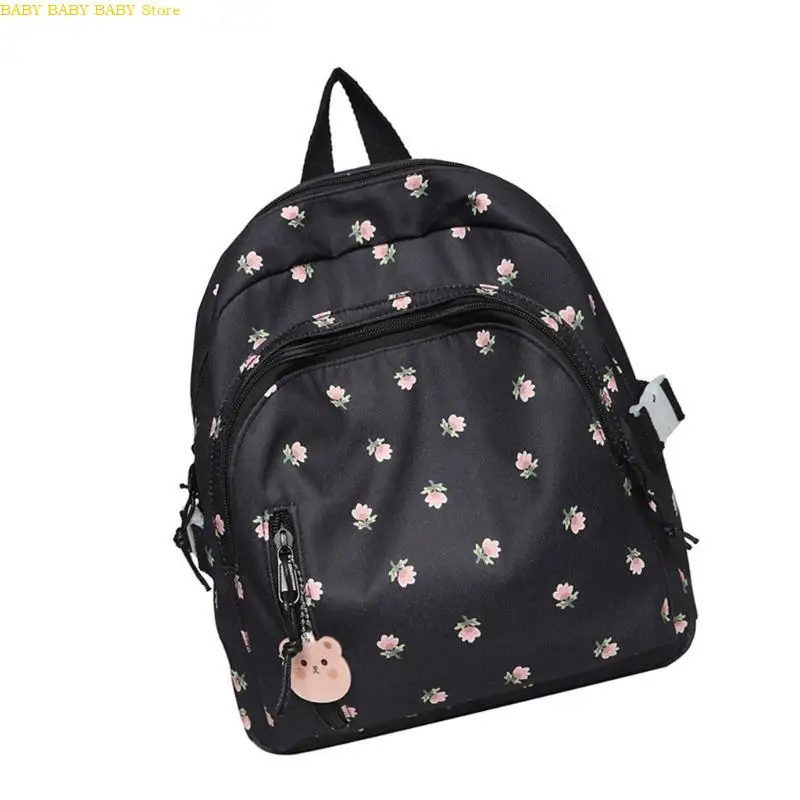 

Q81A Korean Styles Backpack Casual Daypacks Student School Bag Flower Print Backpack Travel Backpack Small Backpack for Teens