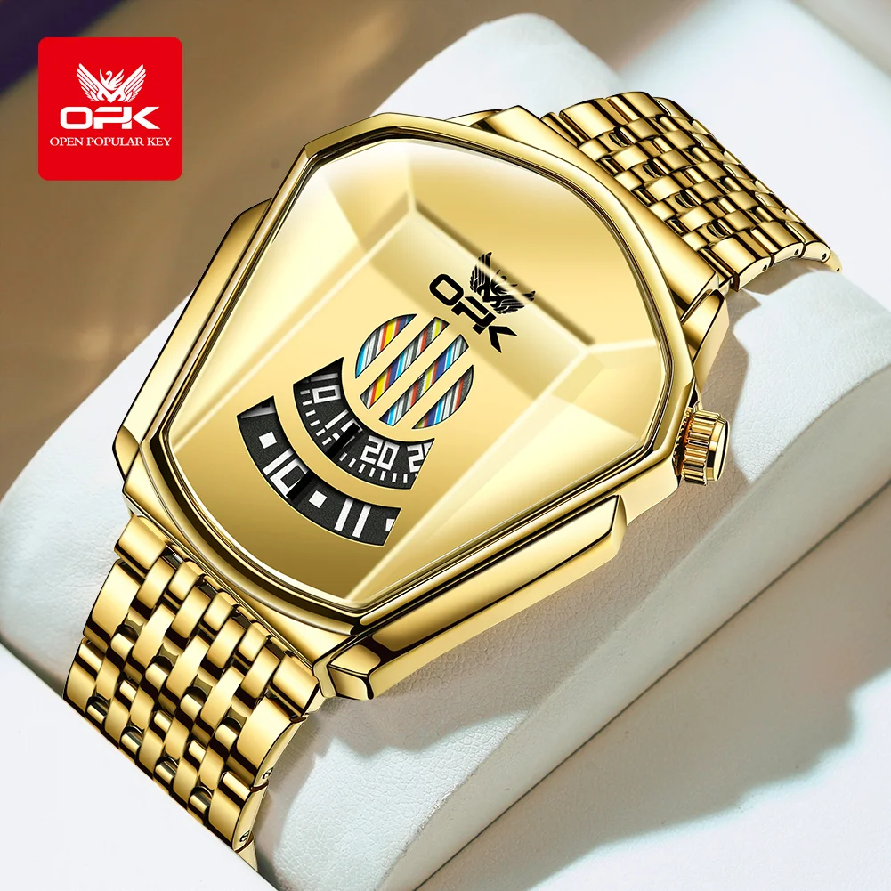 OPK 8172 Men's Watch 48mm Large Dial Stainless steel Date Men Wristwatches