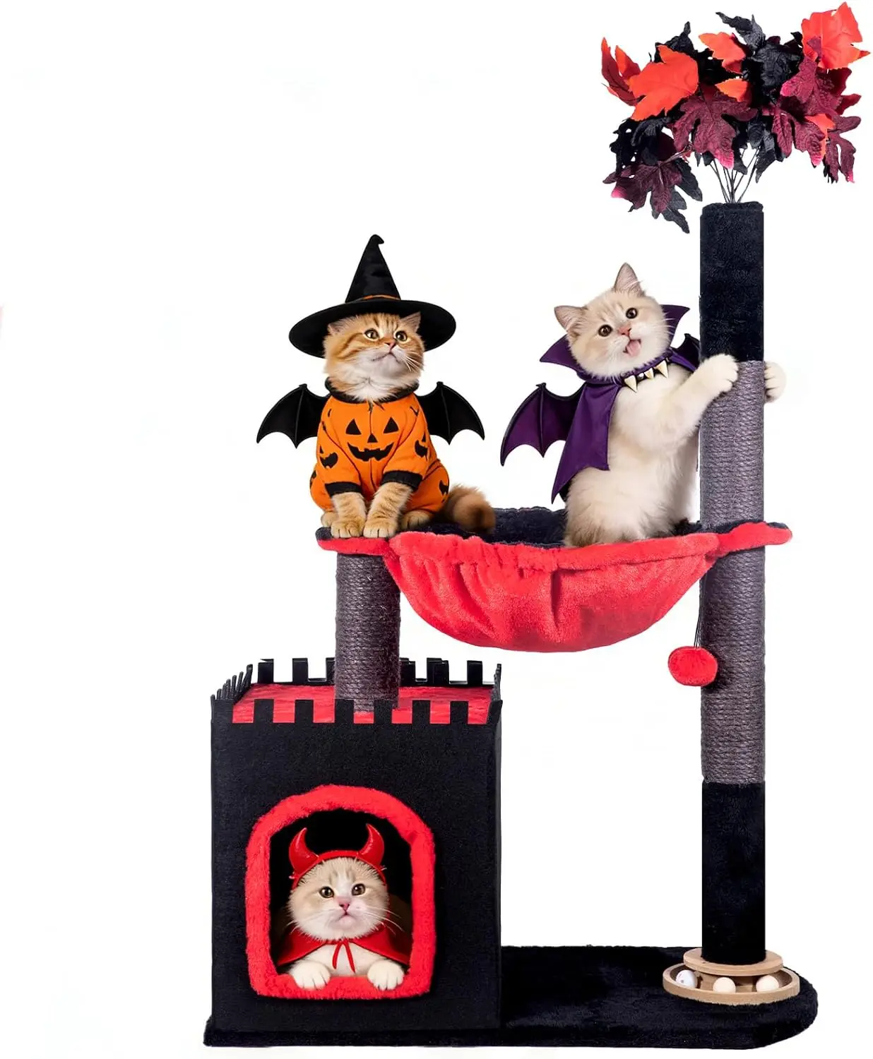 

Cat Tree 38' Tower with Large Hammock, Scratching Post for Indoor Cats with Condo, Cat Furniture