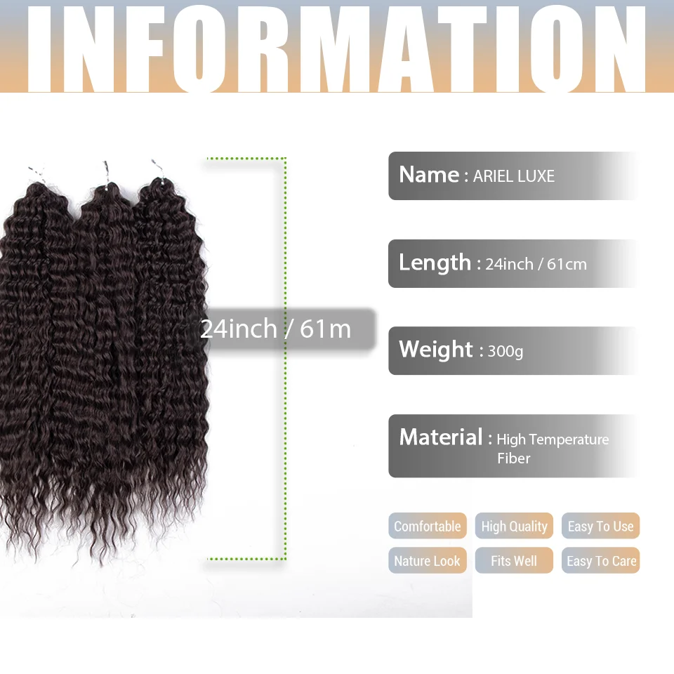 Synthetic Braid Crochet Hair Extension Ariel Curly Hair Water Wave Twist Crochet Hair Ombre Pink 24 Inch Deep Wave Braiding Hair