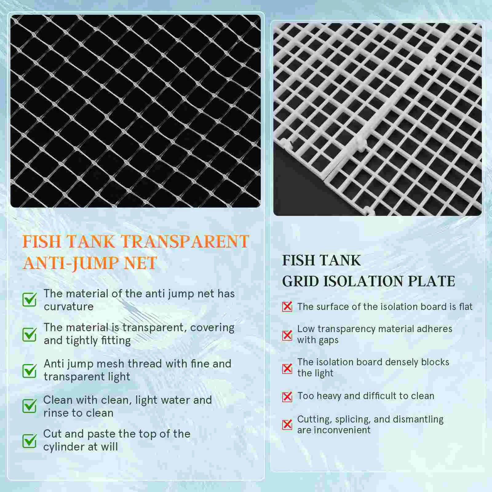 Aquarium Covers Anti-jump Net for Fish Tank Mesh Grille Terrarium Netting Top Plants Decor