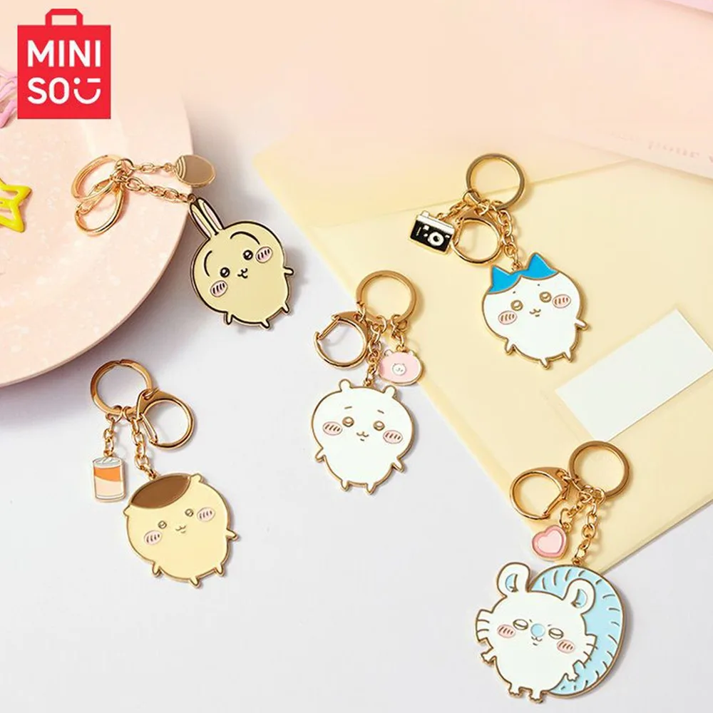 

MINISO Chiikawa Series Usagi Hachiware kuостатju металлическая ий Брелок с подвеской украшение аниме мультяшный милый брелок подарок для девочки