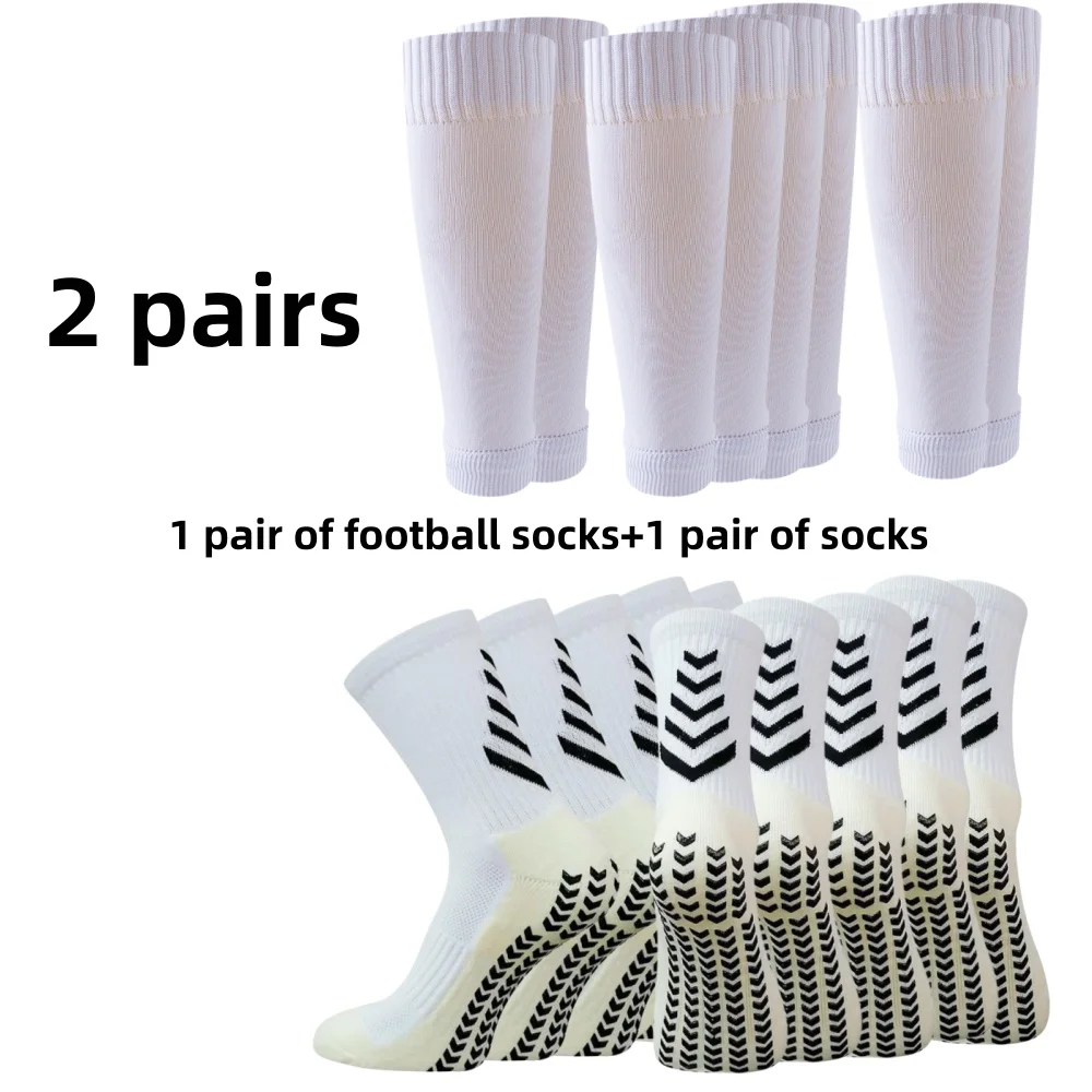 2 Paar Fußballsocken, Herren-Beinschutzsocken, Basketball-Fußball-Sportsocken, Beinschutzsocken, Beinabdeckungssocken