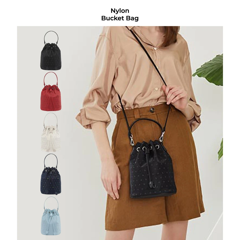 Summer Casual Bucket Handbag Fashion Nylon Solid Shoulder Bag Luxury Ladies Mini Crossbody Bag Designer Brand Daily Female Bag