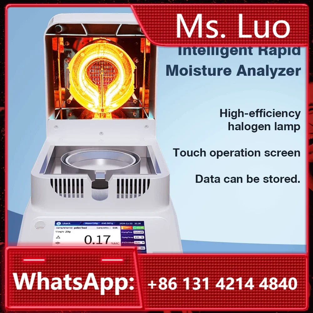 High Precision Laboratory Equipment 120g/1mg 2mg 5mg Touch Screen Halogen Moisture Grain and Corn Moisture