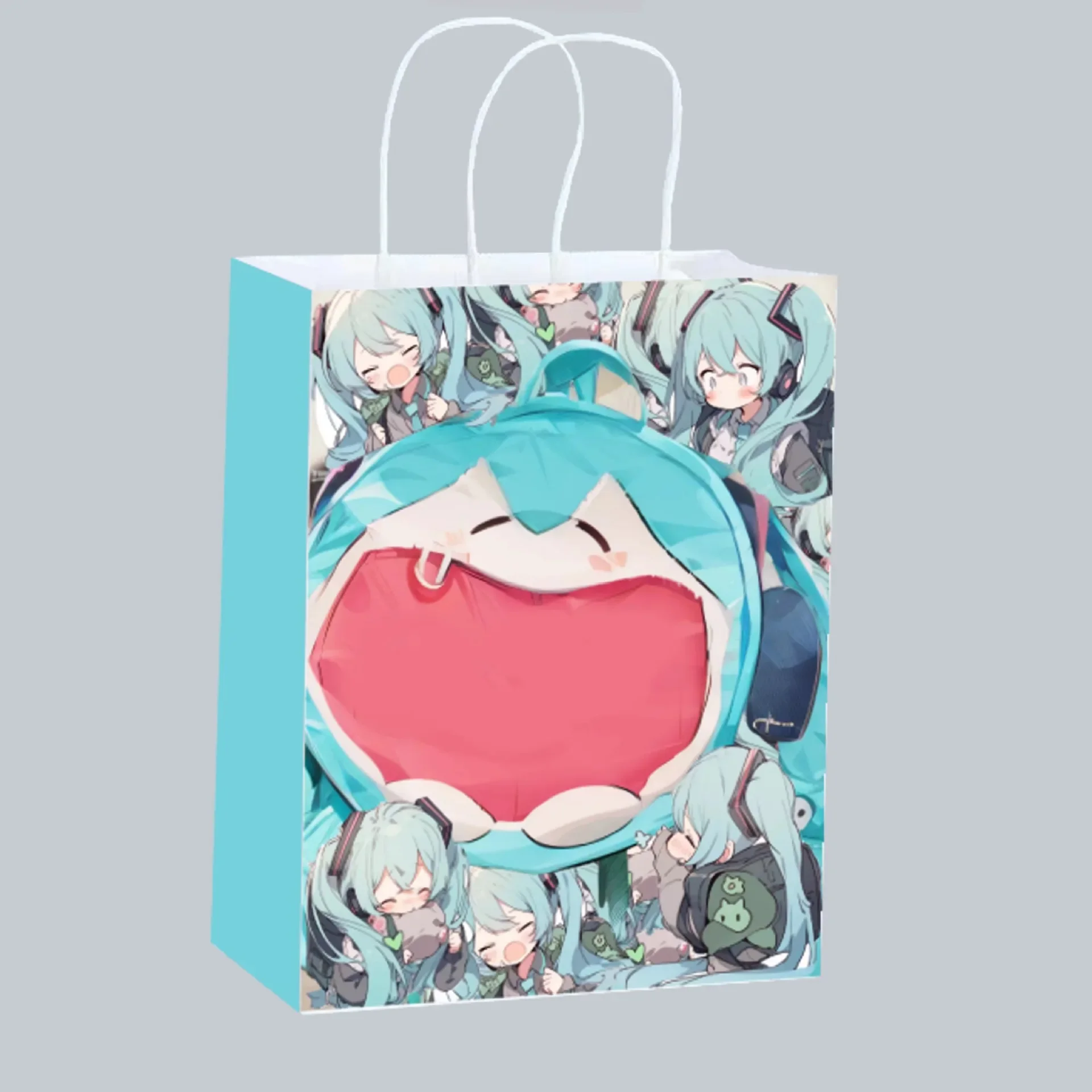 Cute Anime Hatsune Miku Paper Tote Bag Recyclable Gift Packaging Bag for Fans Party Supplies view 3