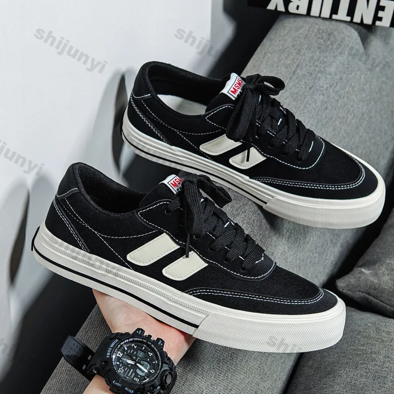 Męskie płócienne buty letnie oddychające modne szyte krzyżowe wiązane vintage codzienne wygodne antypoślizgowe wulkanizowane buty outdoorowe