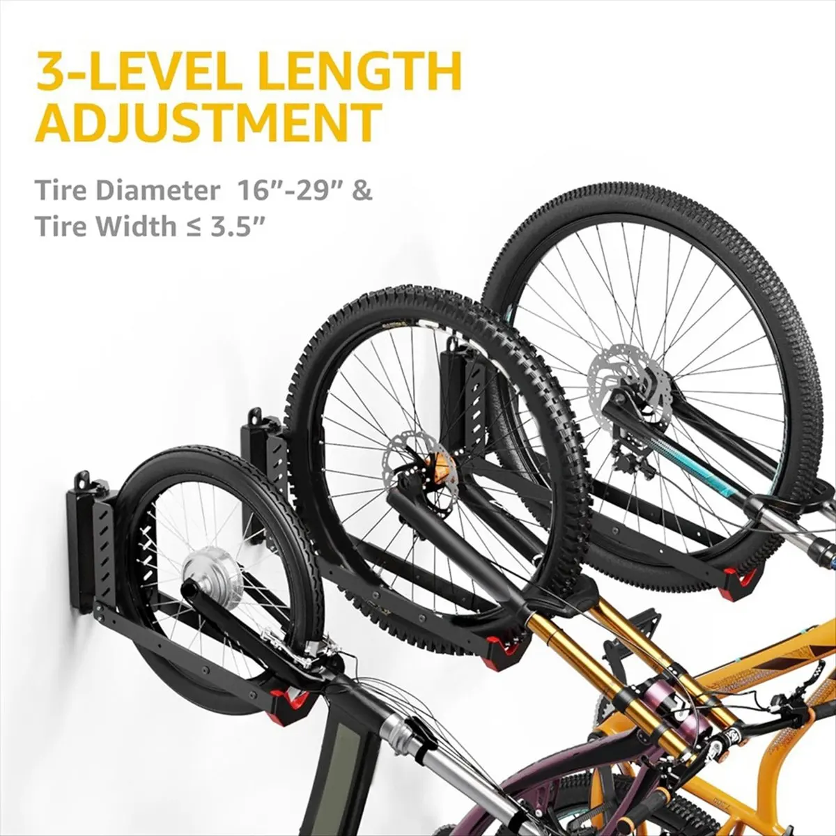 A2718F Perfect ★◀◁Swivel Bike Wall Mount, Road Bike Wall Mount Hangers for Garage, Hold Up to 77 Lbs Bike Rack Bicycle Accessori