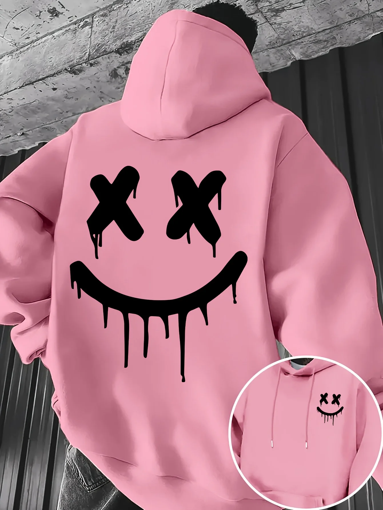 Herren 2026 Neuer Modischer Lustiger Smiley-Print Hoodie - Trendiger Lockerer Lässiger Kapuzenpullover – Detail 6