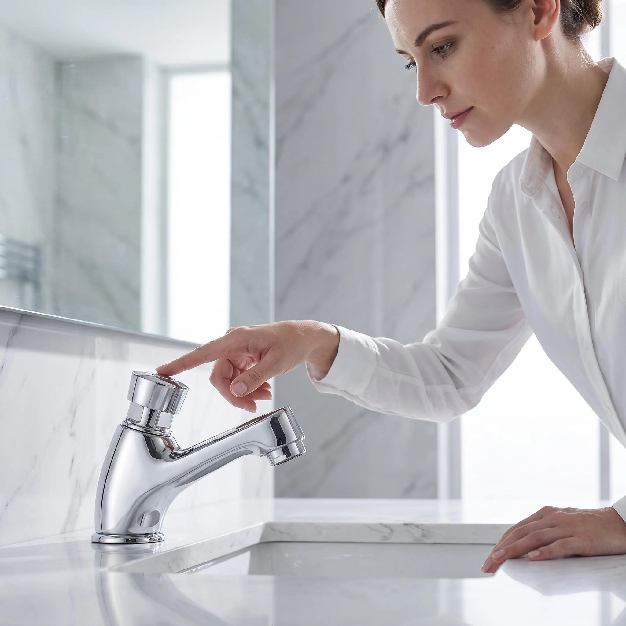 Face Basin Self Closing Water-saving Faucet Bathroom Basin Cold Water Faucet Delay Button Section Faucet Bathroom Accessories
