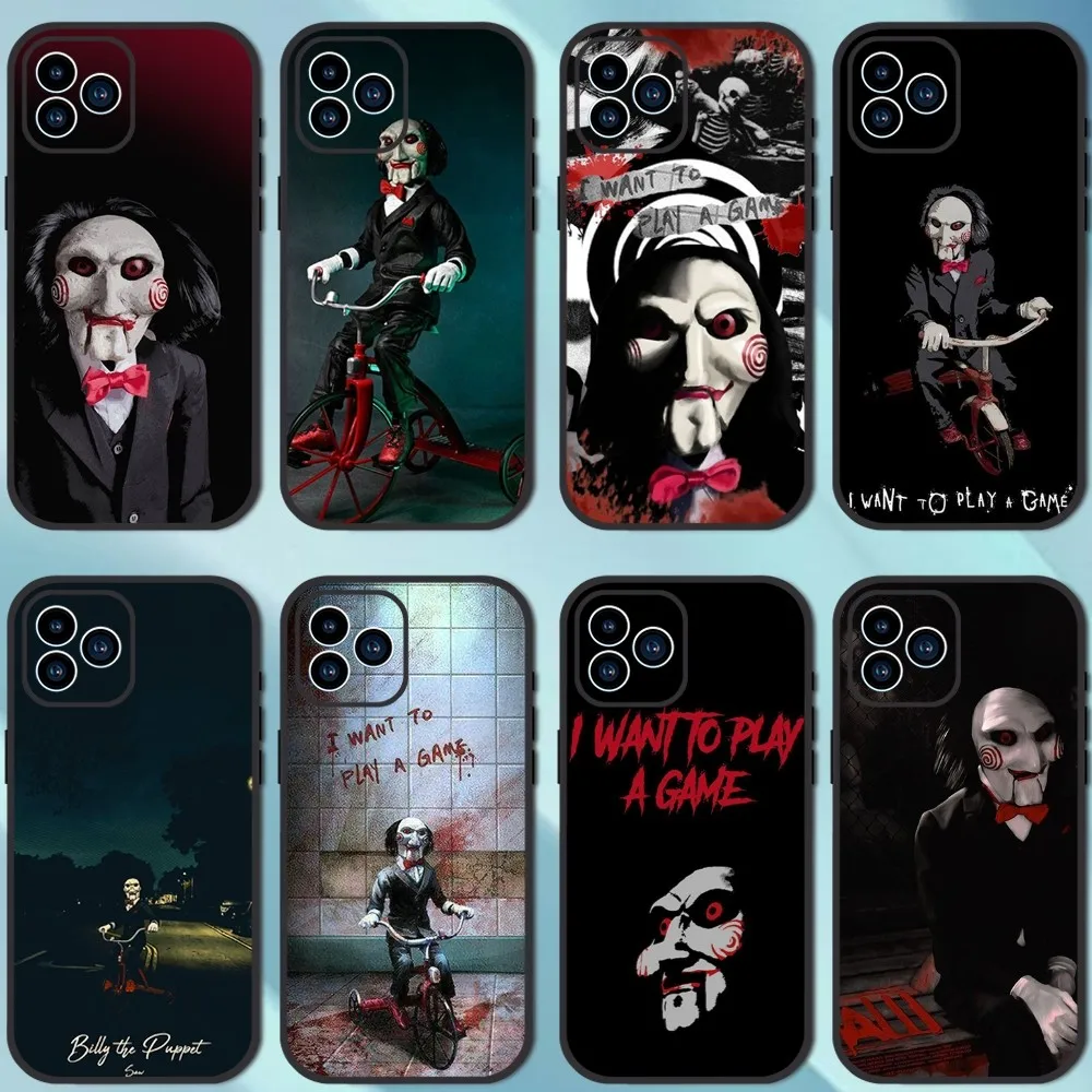 Movie Saw Billy the Puppet Phone Case For iPhone 13 12 11 14 15 Pro XS Max XR X 8 7 6S 6 Plus SE 2020 Soft Back case