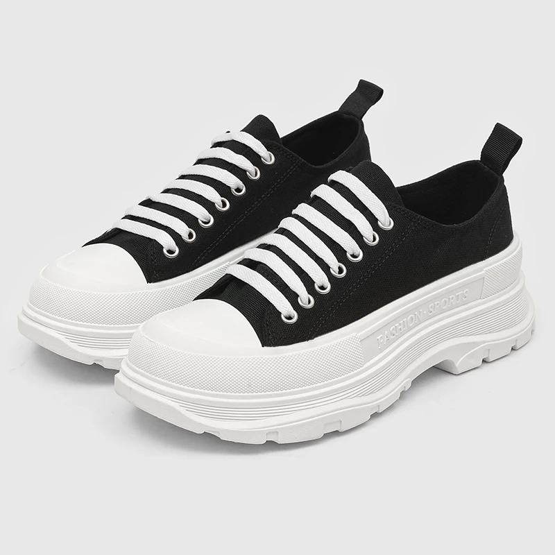 

Туфли из парусины, повседневная модная обувь, универсальные, с низким вырезом, дышащие, на толстой подошве, туфли для папы из бисквита.