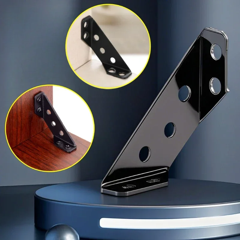 Black multifunctional corner bracket fastener furniture corner connector, fixed furniture, suitable for tables, chairs, cabinets