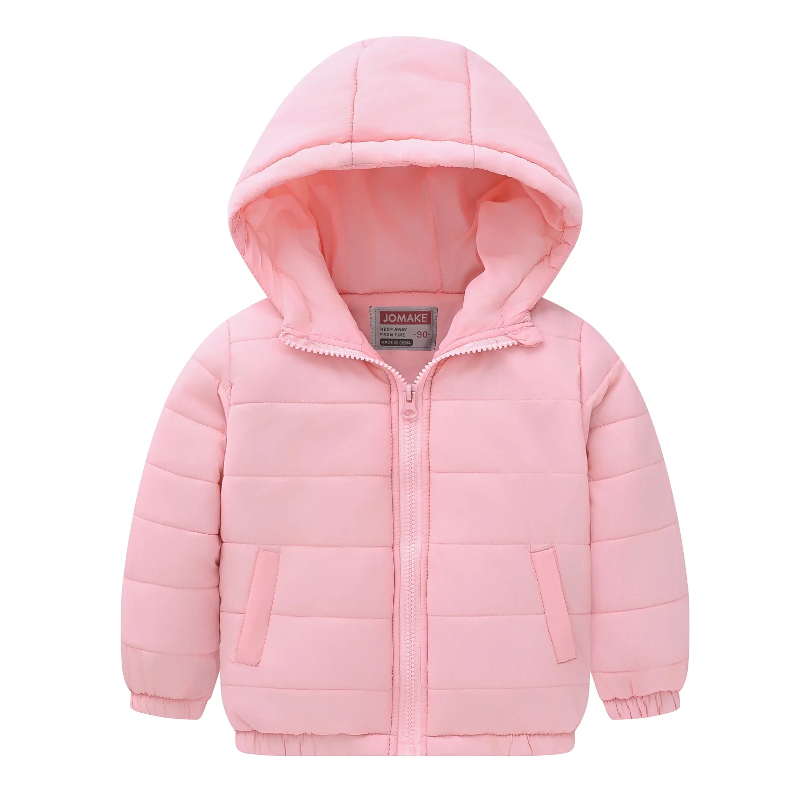 

Autumn / Winter Soft And Stylish cotton-padded Jackets With Hats, Solid-color Short Down Jackets For 2 To 8 Years Boys And girls