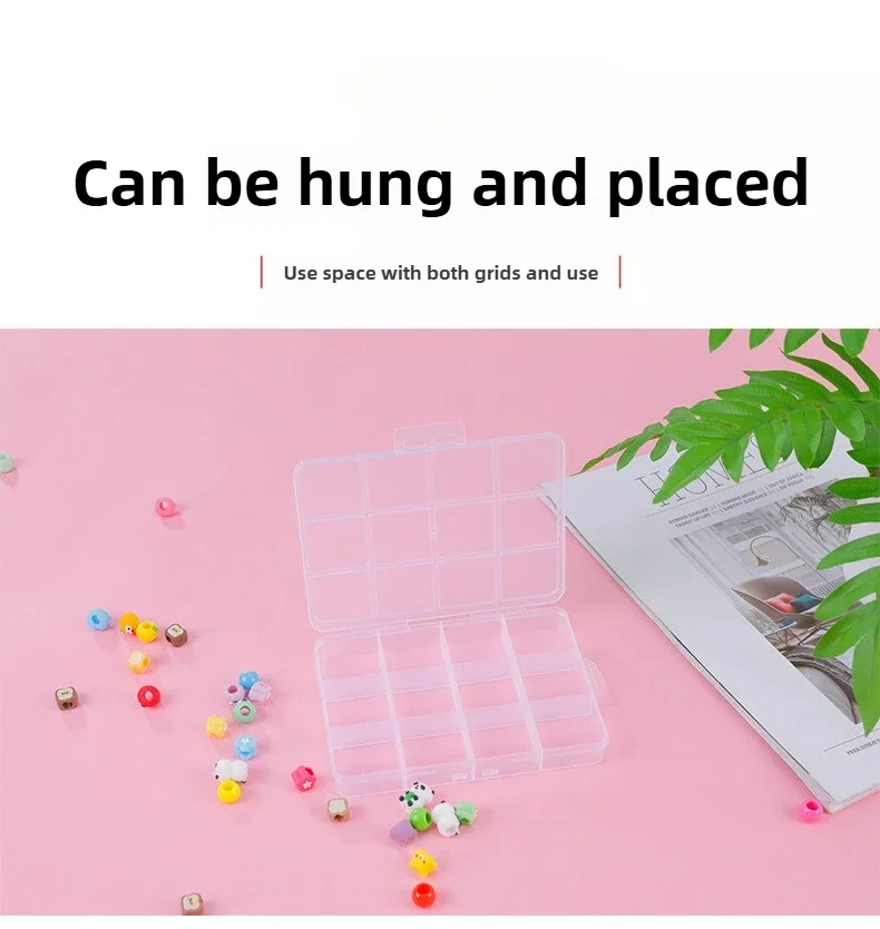 Transparent Storage Container Jewelry Box Clear Plastic Organizer Box Empty Earring Storage Organizer Display Case for Beads