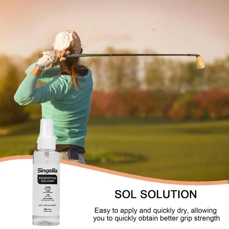 

Sol Liquid, Golf Club Regripping Solvent, 120ML Golf Club Grip Glue Solvent, Portable Double-Sided Gel Sol Water, Golf Aid Tool