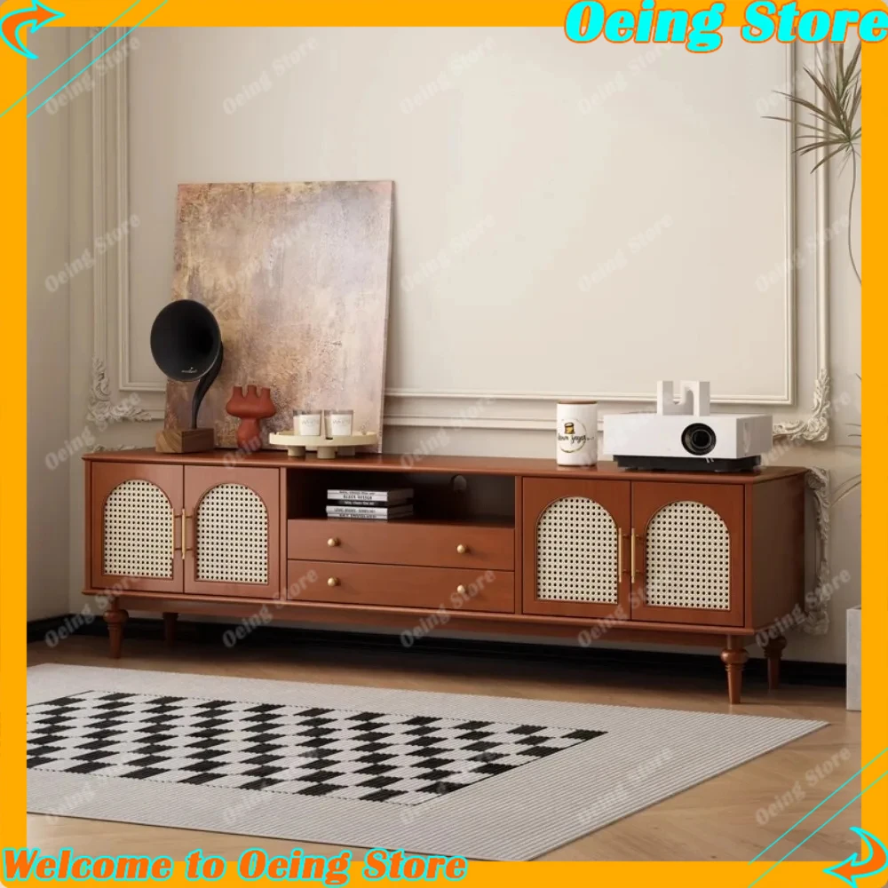 

Luxury Brown TV Cabinet Handles Aesthetic Corner Drawers Stylish Modern TV Cabinet Mobil Stand Table Design Home Furniture