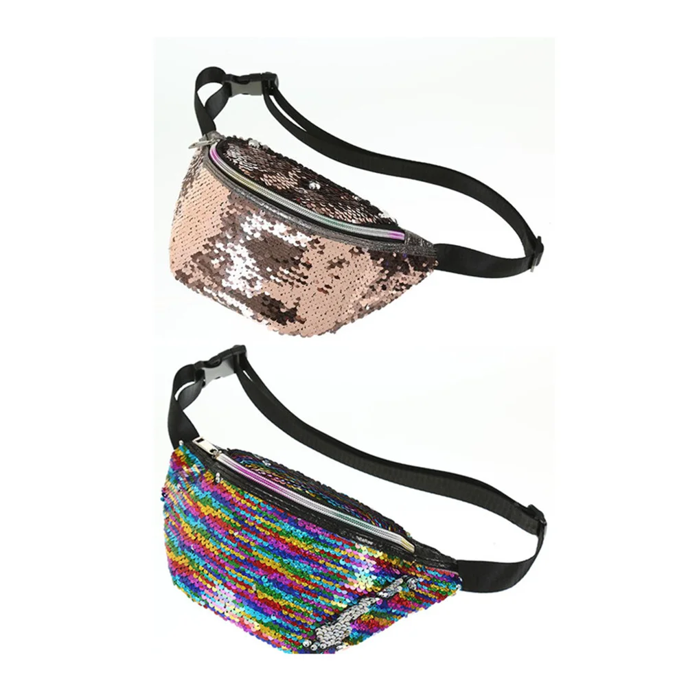 

Sequin Mermaid Waist Bag Durable Polyester Large Capacity for Outdoor Activities Casual Wear Mermaid Outdoor Wasit Bag