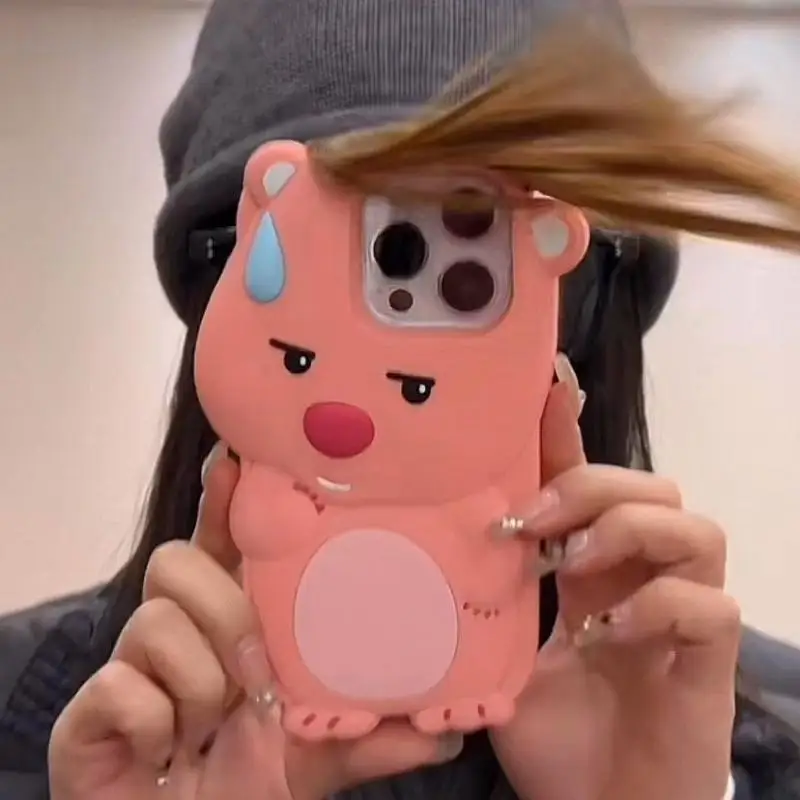 

Kawaii Loopy Phone Case for Iphone 15 Ultra 14Pro Max 13Plus 12Pro 11 Funny Pink Beaver Shell Screen Protection Cover