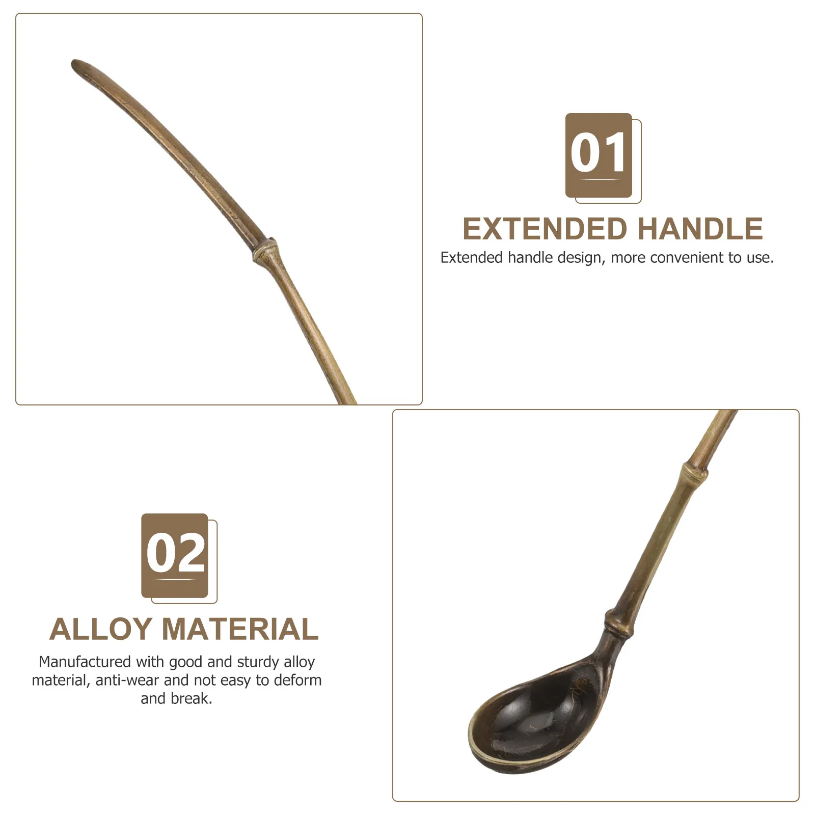 Delicate Small Tea Spoon Sturdy Alloy Material Style Mini Spoon Multi-Purpose Tea Decor Small Spoons