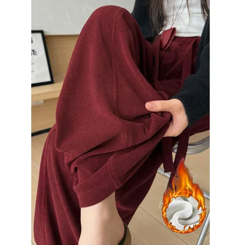 Winter-Jogginghose für Mädchen aus dünnem Fleece, modische, warme Plüsch-Freizeithose für Damen, hohe Taille, thermische Sweatpants für Mädchen – Detail 27