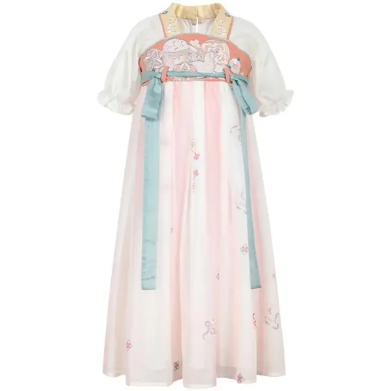 زي هانفو بدلة تانغ للفتيات ، جاكيت وفستان ، طراز الأطفال القديم ، الجنية الفائقة ، على الطراز الصيني ، جديد ، الصيف ،