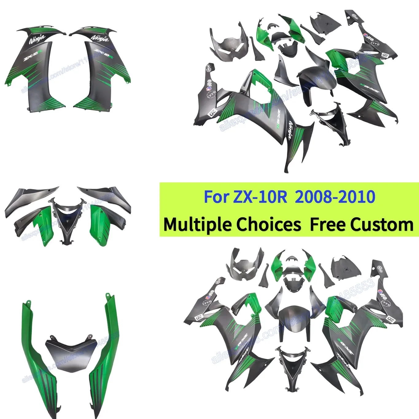 

Высокое качество обтекателя 10R для KAWASAKI 2008 ZX-10R 2009 ZX 10R 2010 ZX10R пластиковая часть корпуса мотоцикла