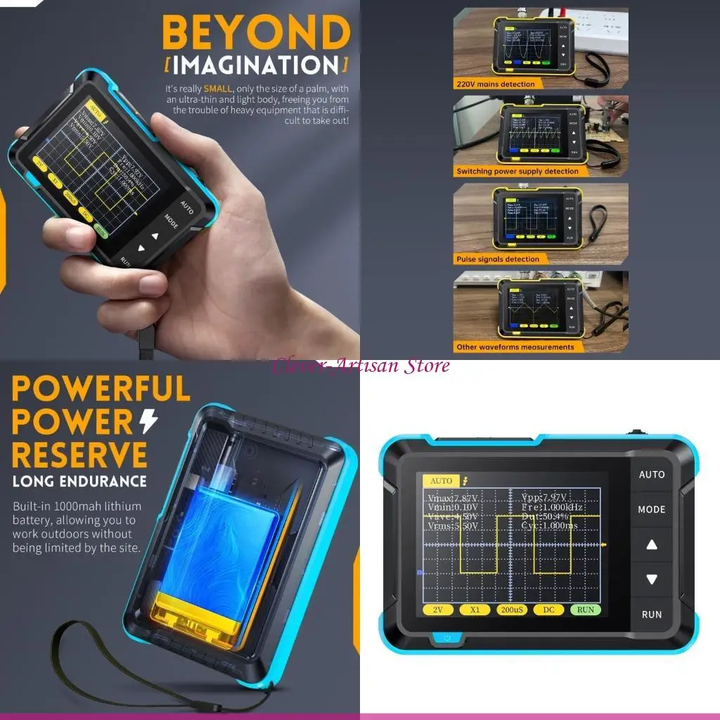 

E06B Осциллограф DIY, полоса пропускания 200 кГц, частота дискретизации 2,5 мс/с, генератор сигналов