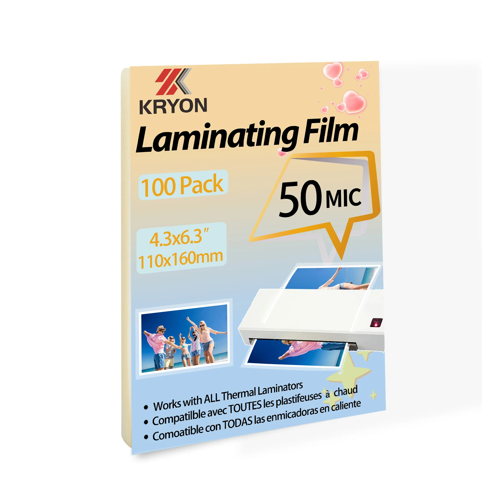 4.3x6.3 Inches 110x160mm 100 Pack Laminating Sheets Thermal Laminating Pouches 50mic Thickness Laminating Film
