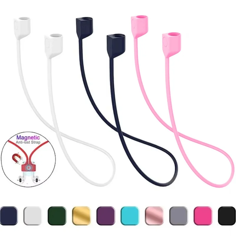 Silikon-Bluetooth-Kopfhörer-Nackengurt für AirPods Pro 1 2, kabellose Kopfhörer, magnetische Silikonkordel zum Laufen, Fitness, Radfahren