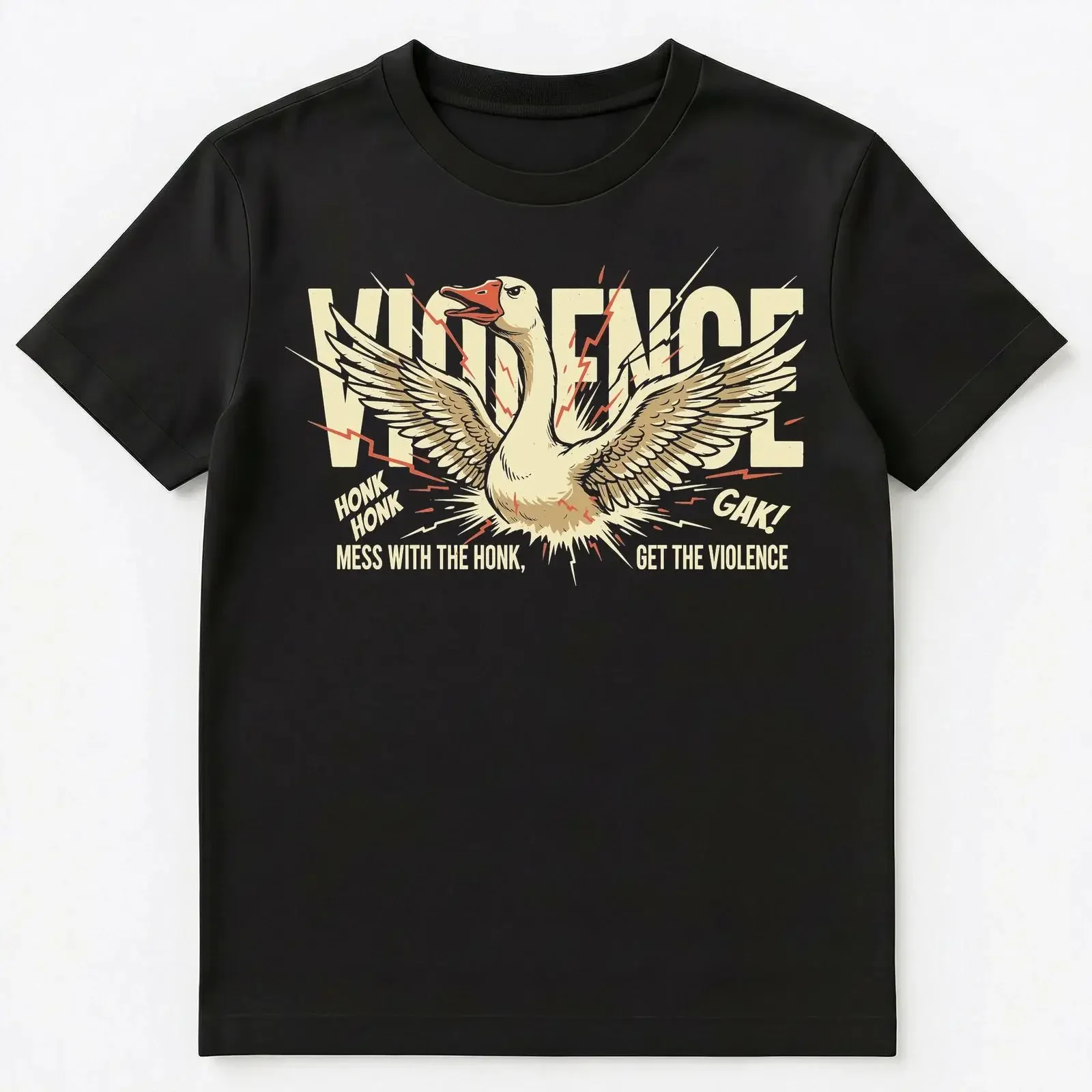 Gans Enthusiast Aggressive Honk Humor Tierliebhaber T Shirt vintage Washed streetwear Stylish Top For Everyday Wear Breathable