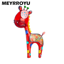 MEYRROYU Lovely Cartoon Deer Shape Brooches Women Hot Selling Colorful Enamel Animal Lady Woman Pins Casual Jewelry Gifts