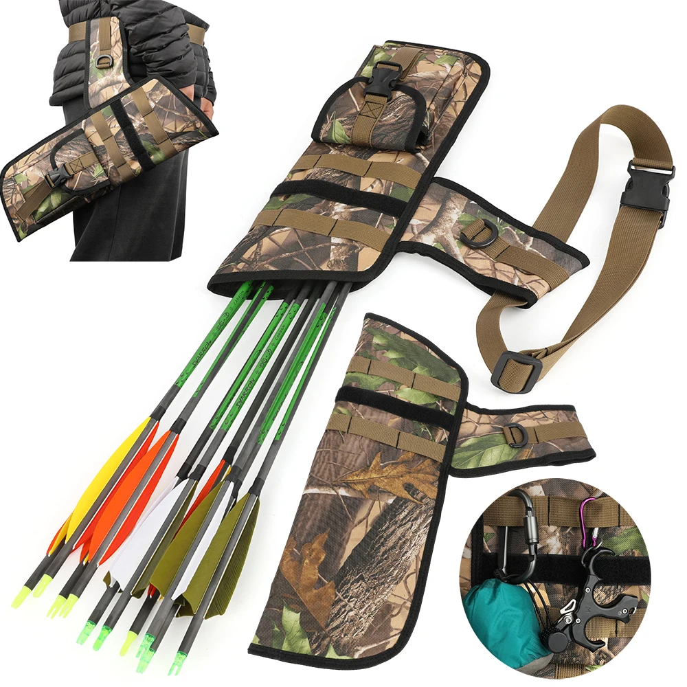 

Archery Arrow Quiver Portable Oxford Fabric Large Capacity Holder Pocket for Outdoors Hunting Shooting Competition Accessories