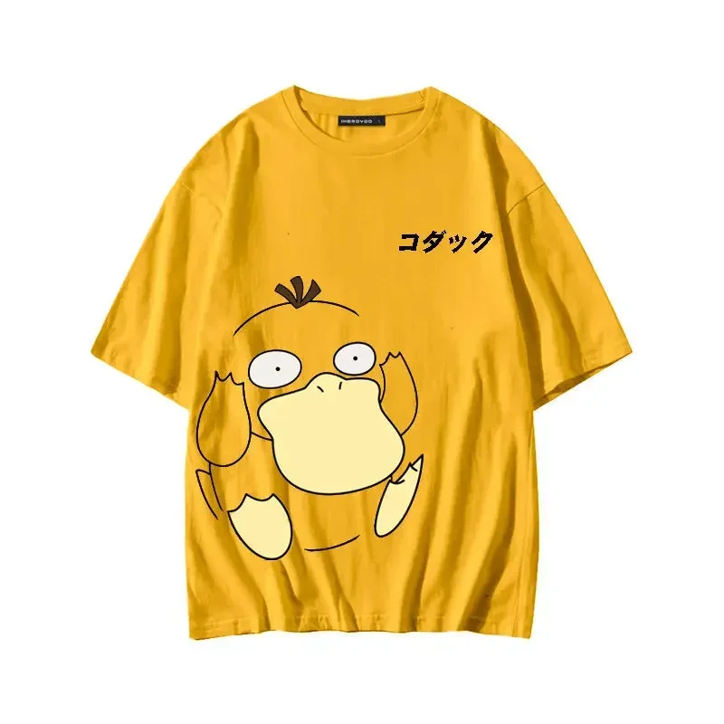 Anime Cartoon Pokemon Pikachu Gengar Summer Cotton short-sleeved t-shirt Male Teenager Student Printed Halfsleeve T-shirt Trendy