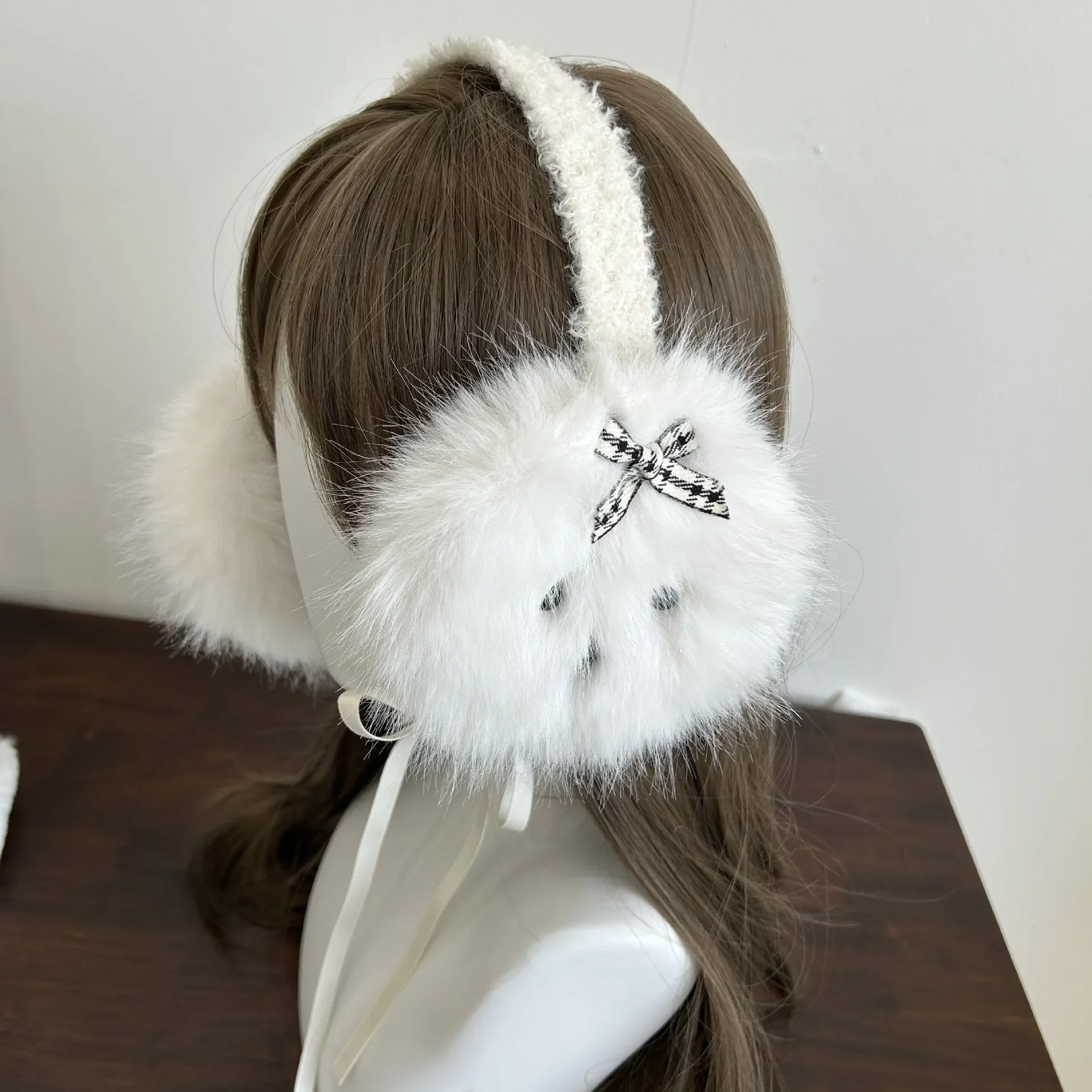 Cute earmuffs Winter ear warmer Folding Earcup Headpiece Plush Hair Accessories Ear Pack Imitation Fox Fur Tether Ear Protection