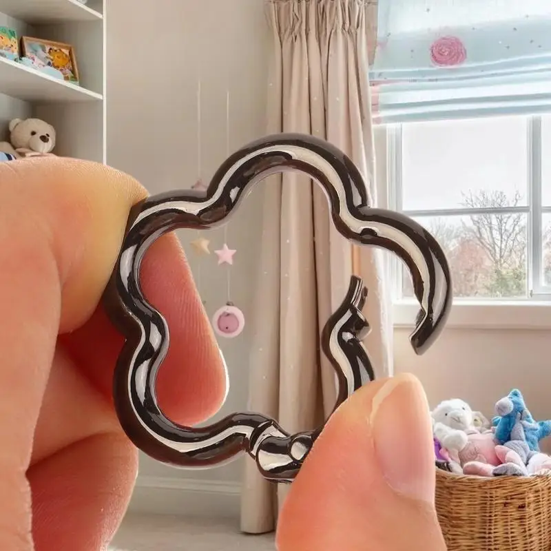 5Pcs Star Duck Flower Shape Spring Ring Open Buckle Carabiner Snap Clip For Leather Bag Handbag Belt Strap Connector