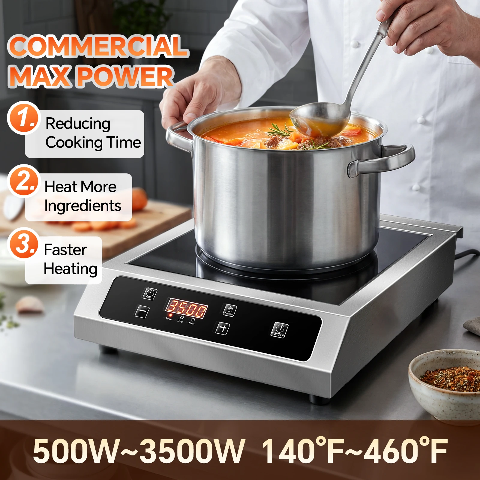 3500W Commercial Induction Cooktop 3