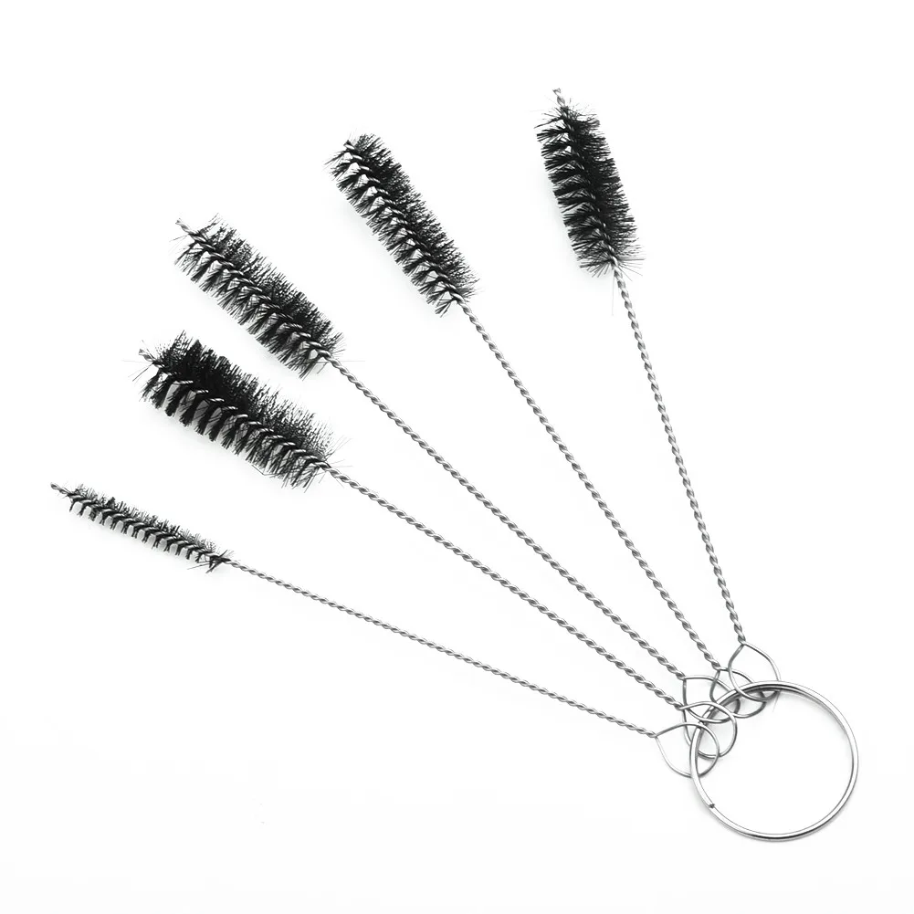 5 Pcs/set Stainless Steel Wire Brushes Set Round Cylinder Bores Pipe Tube Cleaning Brush Hand Tools 2/4/5/6/8mm