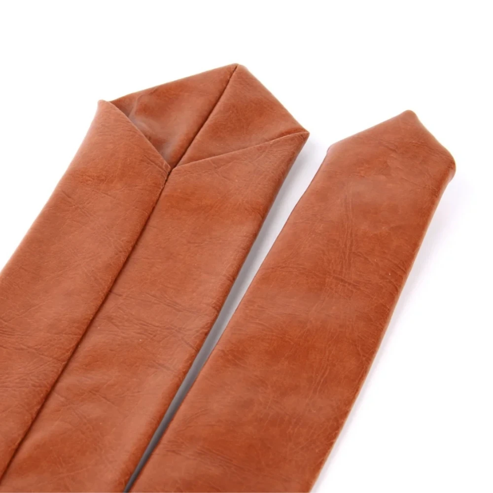 남자를위한 새로운 PU 가죽 넥타이 캐주얼 PU 넥타이 결혼식 비즈니스 정장 넥타이를위한 패션 솔리드 남성 넥타이