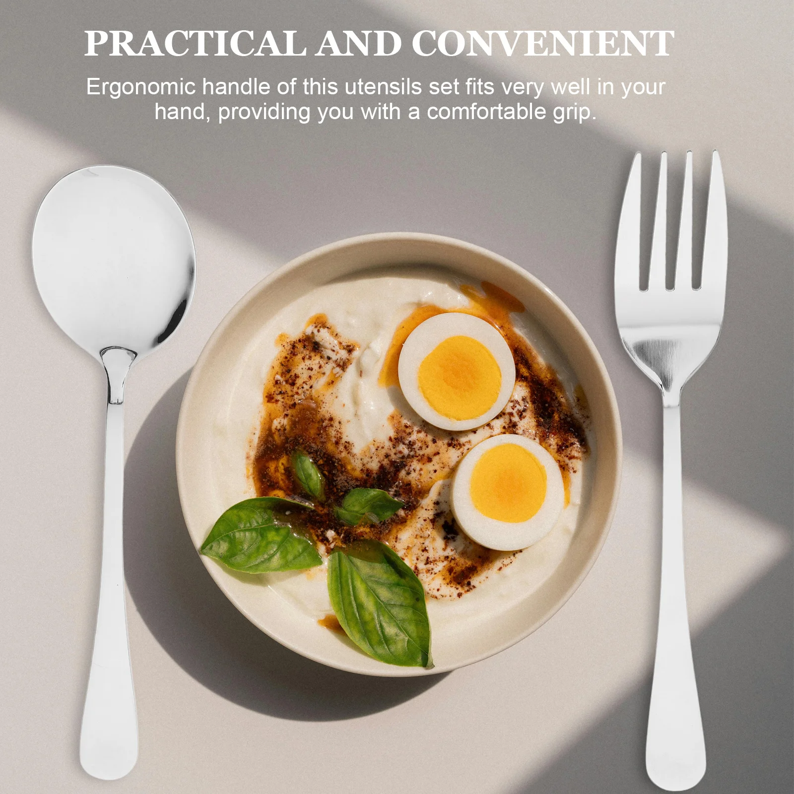 1 مجموعة 1 مجموعة أواني الفولاذ المقاوم للصدأ مجموعة مقبض مريح سهلة التنظيف تخدم ملاعق الشوك للحزب بوفيه مطعم الاستخدام المنزلي