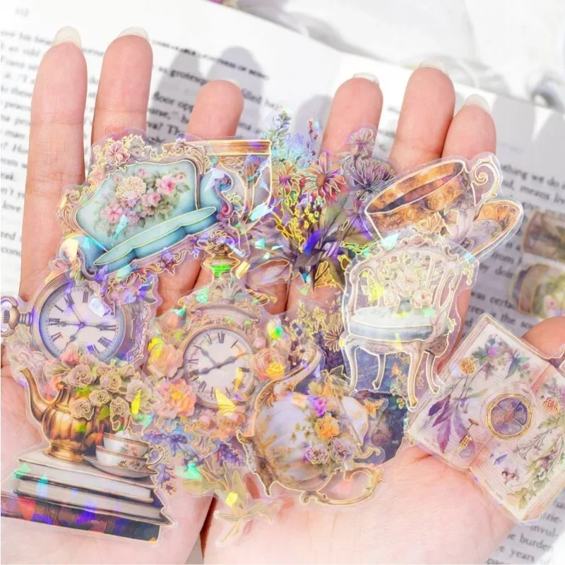 30Pieces PET Sticker Garden bronzing light handbook Materials Package School Supplies Scrapbook cut 155*89mm Stationery