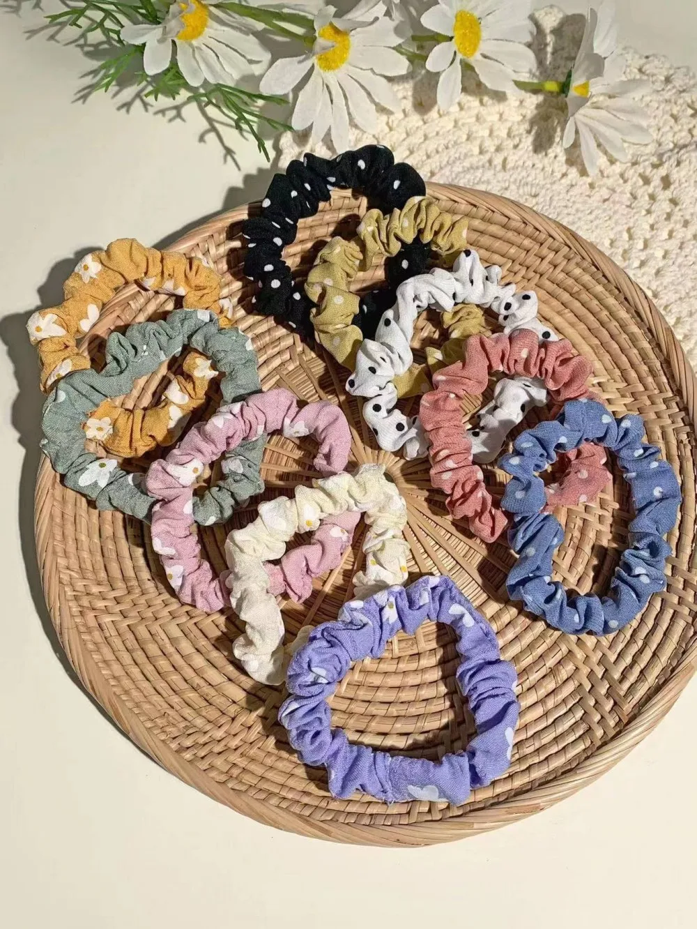 6/20pcs Woman Silk Hair Scrunchies Set Solid Color Rubber Band Set Girls Ponytail Holders Hair Ties Rings Girls Hair Accessories