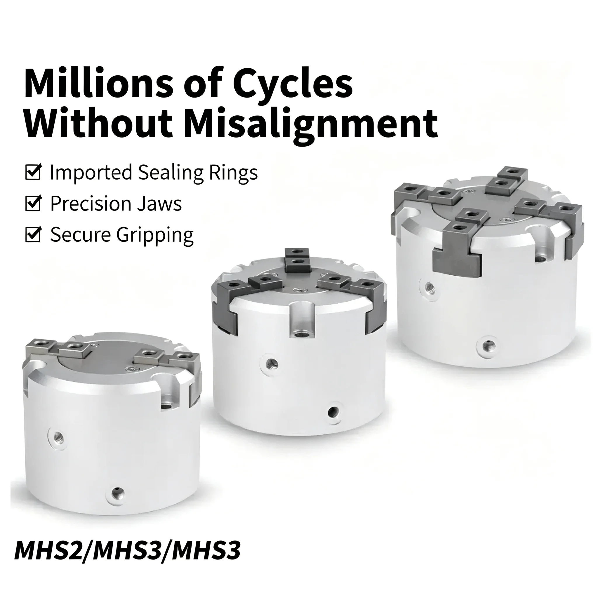 Cylinder 16D/20D/25D/32D/40D/50D MHS2/MHS3/MHS4 Series 2/3/4 Finger Pneumatic Gripper Replacement Double Action Rotating Air